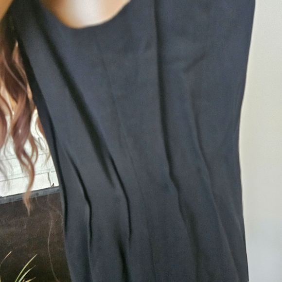 Lida Baday wool dress size 10 black sleeveless cutout sheath midi - Picture 6 of 14